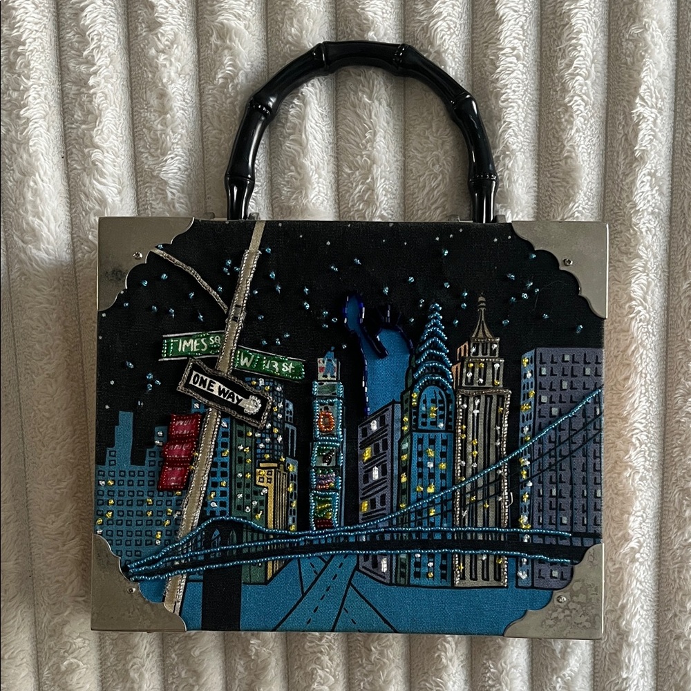 BUENO Cigar Box Vintage Purse Elegant NY City Design.